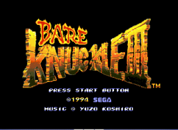 Bare Knuckle III (english translation) Title Screen